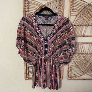 Anthropologie Vineet Bahl Erica Blouse Top Tunic Boho India Art Women's XSP B21